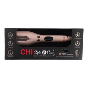 NIB: CHI Spin N Curl Ceramic Rotating Curler - Rose Gold